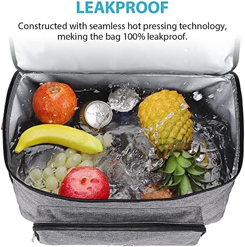 Pynhoklm Insulated Cooler Bag Thermal Lunch Bag Leak-Proof Lining Picnic Bag Foldable Cool Bag Soft-Sided Lunch Bag for Office/Camping /Beach/Outdoor Picnic/Travel