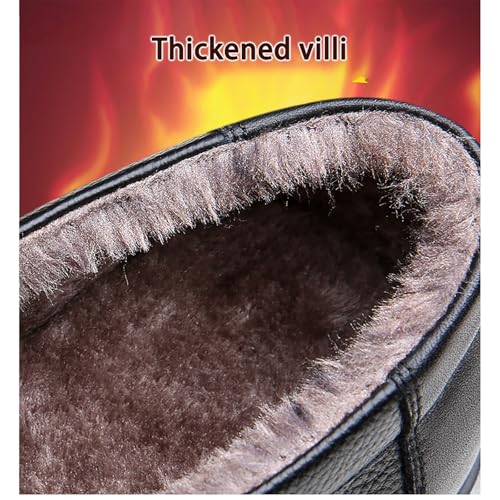Men's Winter Leather Casual Dress Shoes, Business Warm Cotton-Padded Waterproof and Comfortable Ideal for Office and Outdoor Activities3