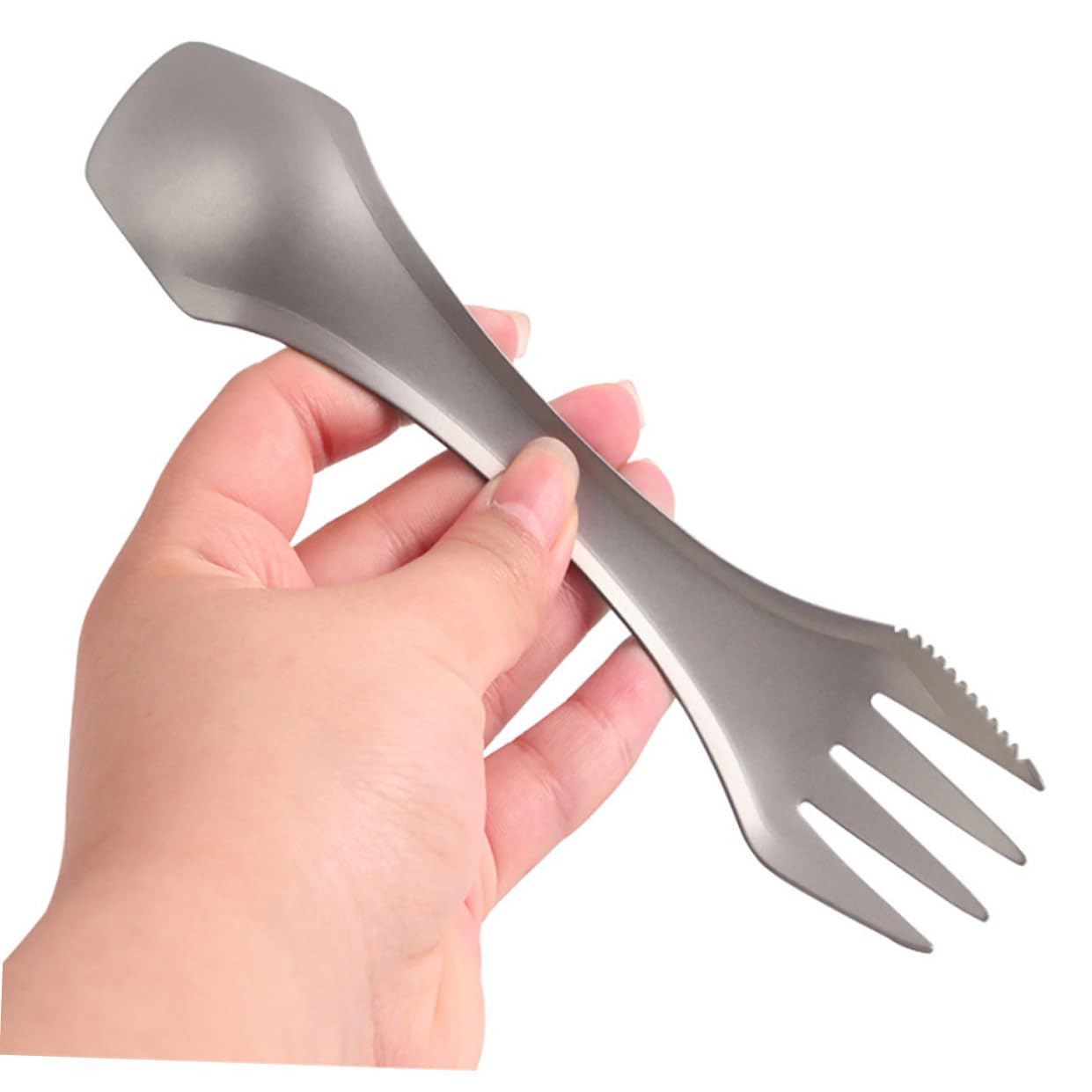 ifundom 2 Pezzi Utensili in Inossidabile e Cucchiaio Pieghevoli per Picnic Utensili Multifunzionali per Attività Facile Trasportare e Riutilizzabile