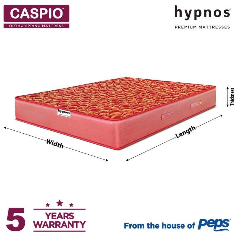 Image of Hypnos Caspio 6 Inch Bonnell Spring Orthopedic Mattress | Single Size (72X36 Inch) | Medium Firm Back & Body Support | Premium Comfort & Breathable Fabric | Even Weight Distribution | 5-Year Warranty