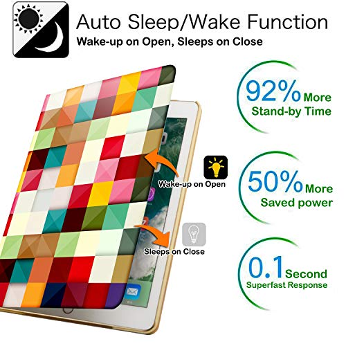 Image of DuraSafe Cases for iPad Pro 11 inch 2nd Gen Folio Printed Case A2228 MY232HN /A MY252HN /A A2068 A2230 MXDC2HN /A MXDE2HN /A MXDD2HN /A MXDF2HN /A A2231 MY332HN /A MY342HN /A MXEW2HN /A MXEY2HN /A - Color Grid