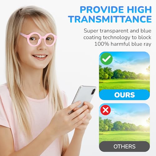 Image of Yogo Vision Kids Blue Light Blocking Glasses for Girls and Boys Anti Glare Computer Glasses School Work Eyewear