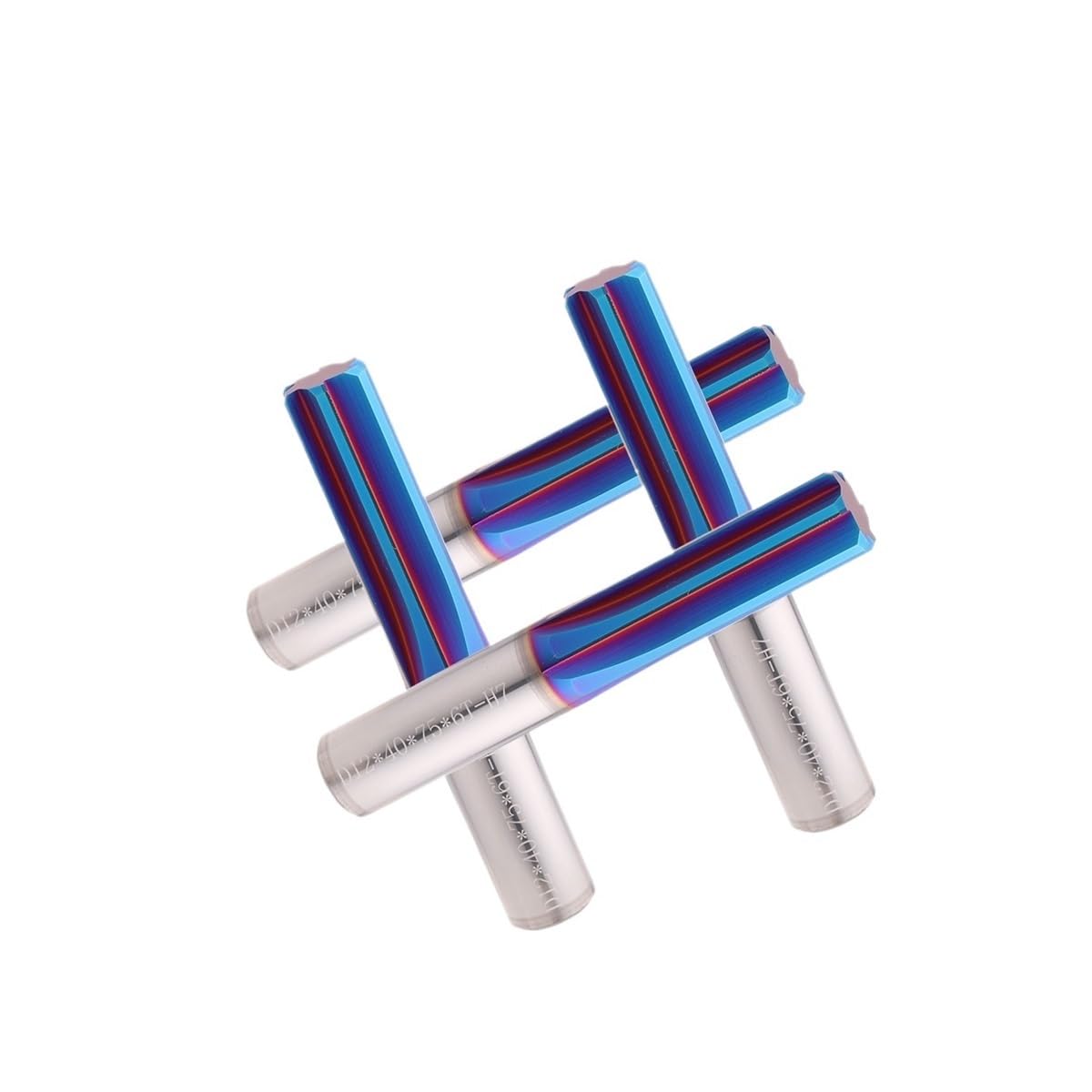 Alesatore HRC68 4 Flauti H7 con 50mm 60mm Alesatori in carburo di tungsteno Scanalatura Diritta H7 Lega Nano Rivestimento Blu Utensili CNC Alesatori(5x60x100x4T H7)