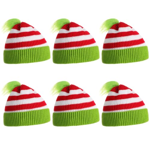 Image of Yaomiao Christmas Hat Red White Beanie Pom Pom Cuff Knit Beanies Xmas Winter Hat for Men Women Adult