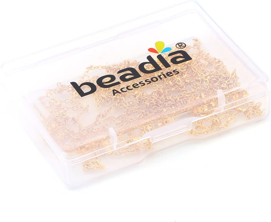 18K Gold Plated O Chains 1.6mm with 2mm Beads 2 Meters for Jewelry Making Findings - Image 4