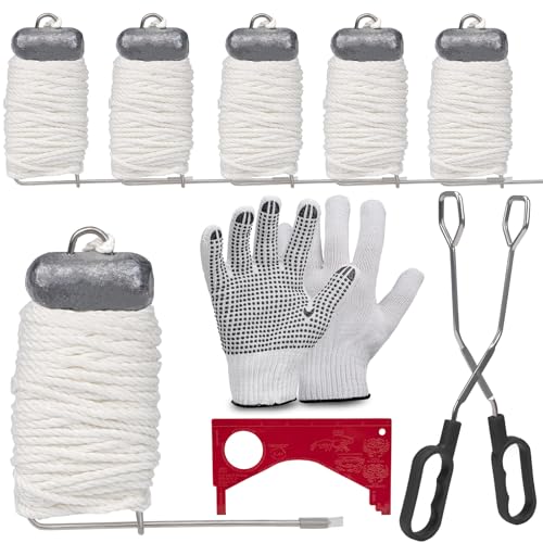 QualyQualy 9 Pack Crab Throw Line Length 30FT/9.14M Weighted Crab Trap Line Kit with Tong, Measuring Tool and Gloves Crabbing Equipment Combo (Crab Trap Line Kit - 9)