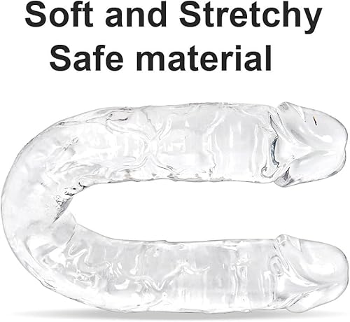 Miniatura 8 de Consolador realista de doble extremo de 13 pulgadas, consoladores flexibles y transparentes, pene largo para juego anal lésbico de doble cara
