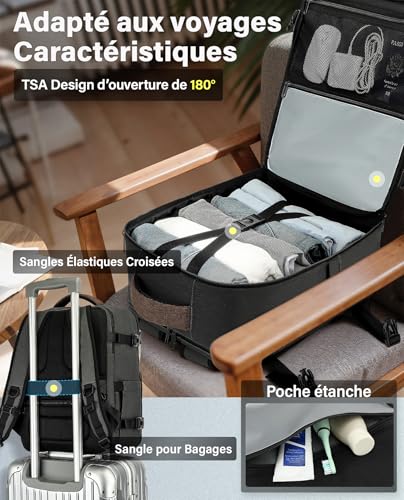 Sac Cabine Ryanair 40X30X20 : VANKEV Ryanair easyJet Eurowings Wizz Air Sac à Dos Voyage Cabine... – Image 5