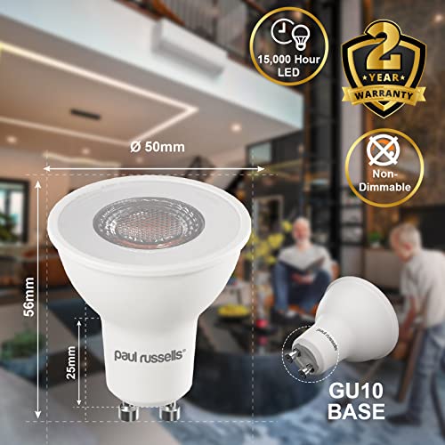 paul russells GU10 LED Bulbs, 7W 560lumens, 75Watt Equivalent GU10 Spotlight Bulbs Replacement, 36° Narrow Beam - Image 3