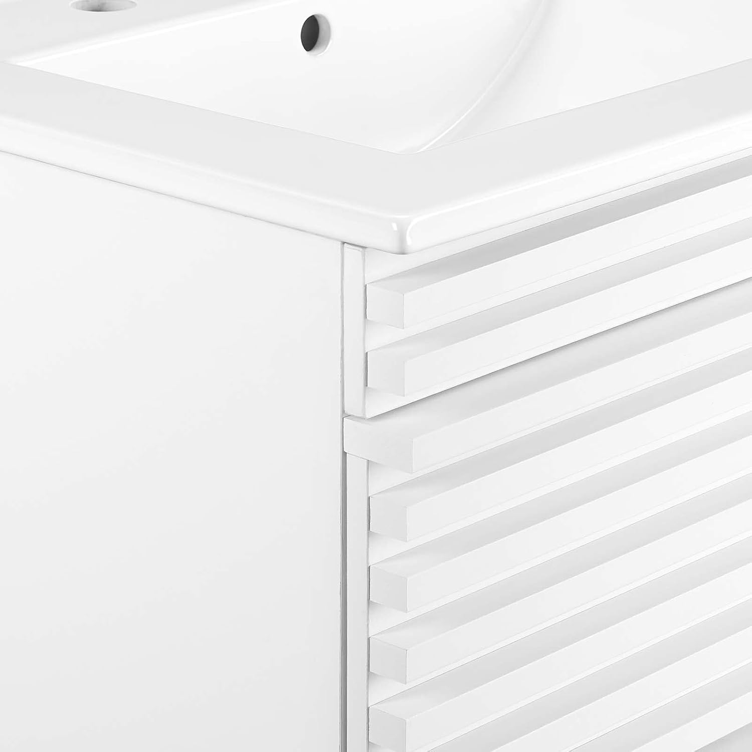 Modway Render 24" Wall-Mount Bathroom Vanity in White White