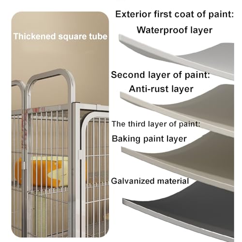 Cage d'intérieur résistante pour chat avec parc noir pliable amovible - 2