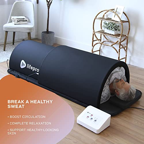 Lifepro Far Infrared Sauna Dome - Home Infrared Sauna Bed With Near Infrared Sauna Mat Red Light Therapy & Therapeutic Stones - Heated Detox, Circulation, Sauna Bed & Infrared Saunas For Home #TOP3