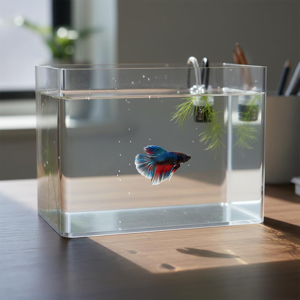 Aquarium Bureau Acrylique Incassable, 40cm x 22cm x 22cm | Conception robuste, Aquarium décoratif, Pour vitrine d'exposition, Pour aquariophiles