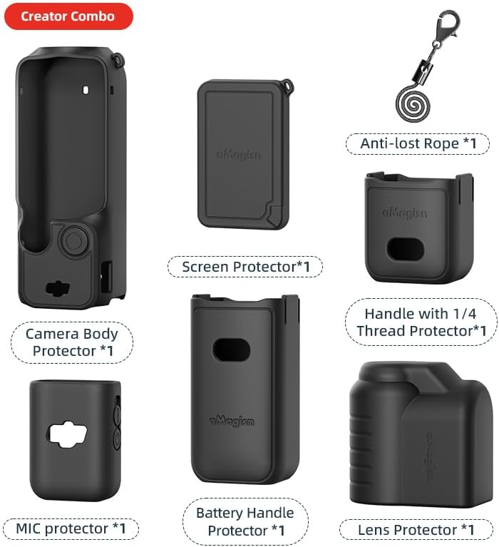 Miniatura 7 de Protector de lente de pantalla Funda protectora de silicona para DJI Osmo Pocket 3 Accesorios (negro)