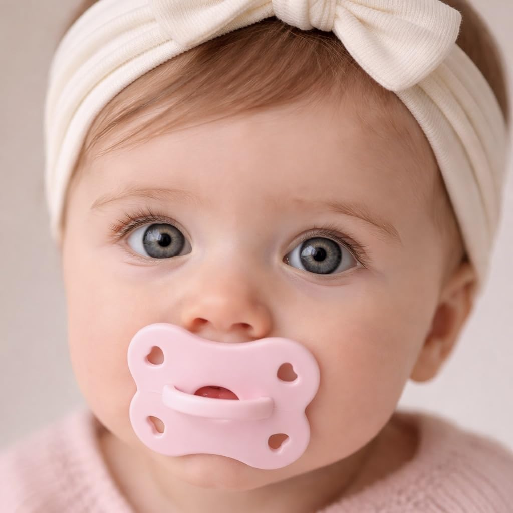 Babyschnuller mit Namen BABYJART Lovely | 2 Stück Schnuller - anatomischer Sauger aus BPA-freiem Silikon | 0-6/6-18 Monate (Beige-Salbei)