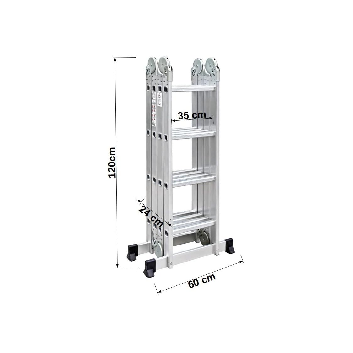 TREPPE Składana drabina przegubowa Wielofunkcyjna Aluminium 4x4 Schody 4,70m