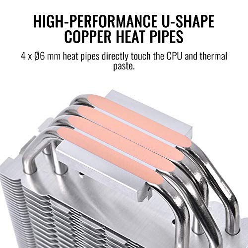 Image of Thermaltake TOUGHAIR 510 180W TDP CPU Cooler, Intel /AMD Universal Socket (LGA 1851 /1700 /1200), Dual 120mm 2000RPM High Static Pressure PWM Fan with High Performance Copper Heat Pipes CL-P075-AL12BL-A