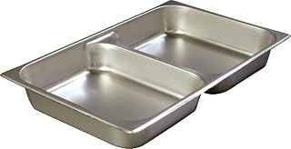 Durapan Stainless Steel Divided Steam Table Pan for Catering, Hotel, and Restaurants, Full-Size 2.5 Inches Deep, Silver, (Pack of 6)