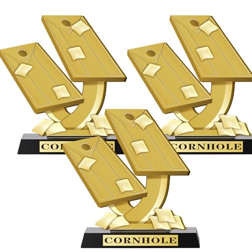 Sieral 3 Pieces 5.5 Inch Cornhole Trophy Cornhole Tournament Award Cornhole Winner Award Prize Gift for Tournaments School Match Sports Competition Teams