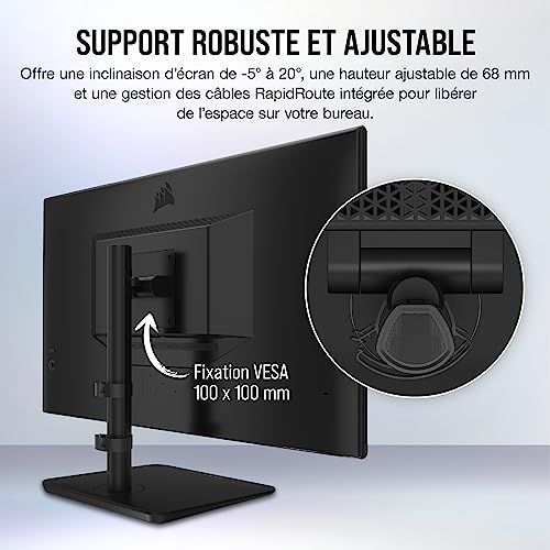 Corsair XENEON 32UHD144-A Moniteur de Jeu 4K de 32 Pouces - 144Hz, IPS, 1ms, 3840 x 2160, FreeSync Premium, HDR600, DisplayPort, HDMI, Hub USB-C - Noir
