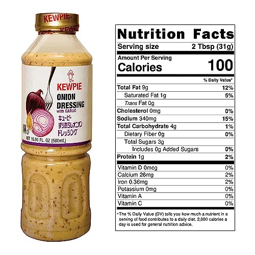 Image of [KEWPIE] Onion Dressing with Garlic | Bold and Distinctive Flavors, Versatile, Addictive Taste | Trusted Brand for Home and Professional Chefs (16.9OZ x 12 Bottles) Value Pack