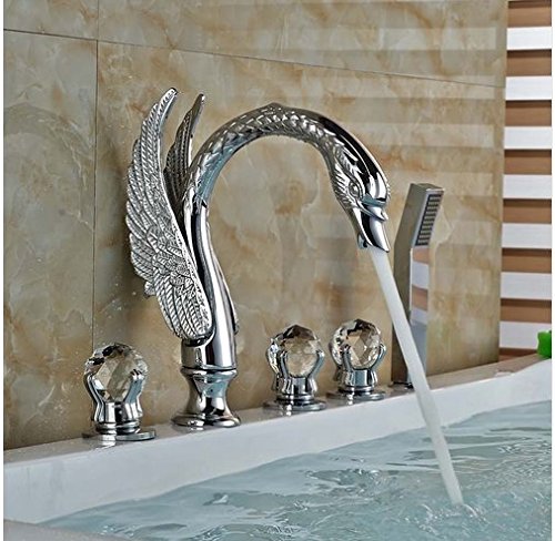 Robinetterie baignoire chrome orange pour rénovation salle de bain moderne