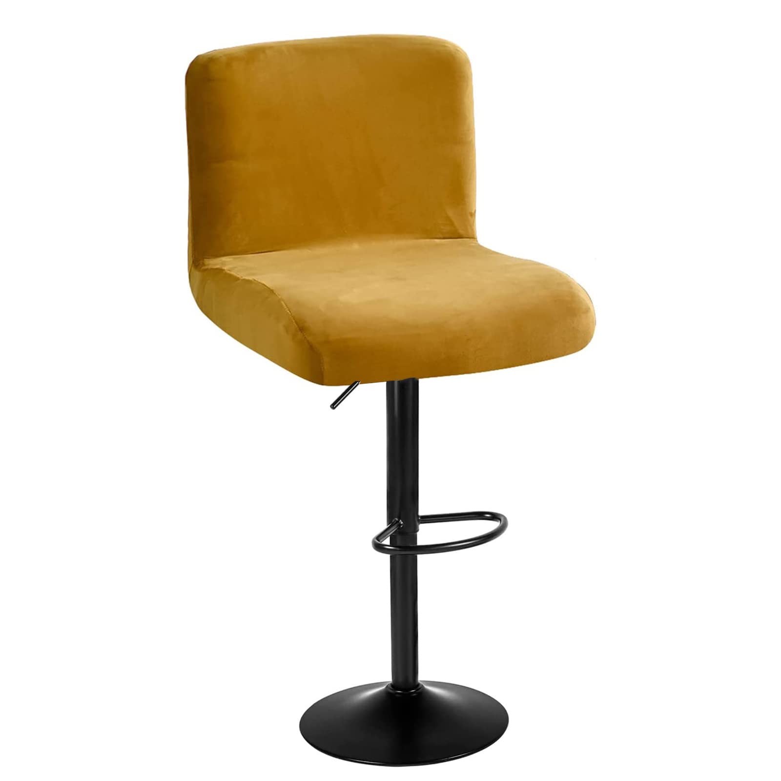 Juego de 6/4/2 fundas elásticas para taburete de bar giratorio de terciopelo con respaldo cuadrado, estilo industrial, funda protectora para silla de bar o cocina, funda de silla de bar alta.