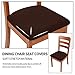 Smiry Seat Covers for Dining Room Chairs Set of 4, Stretch Jacquard Dining Chair Covers Removable Washable Slipcovers Protector, Chocolate
