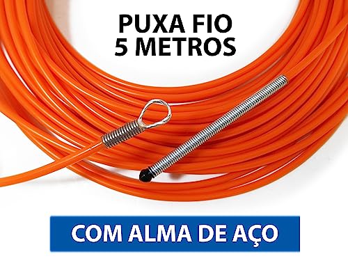 Puxa Fio Profissional Alma de aço 5 metros Guia Puxador De Fio Elétrico Passa Fio conduíte Sonda de