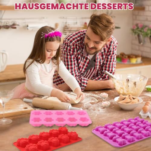 Backmatte Hundekekse, 4 Pieces Hundekekse Backform, Silikon Backmatte, BPA-Frei Backmatten für Hundeleckerlies, für DIY Hundeleckerlies, Schokolade, Kekse, Eiswürfel,Dog Biscuits