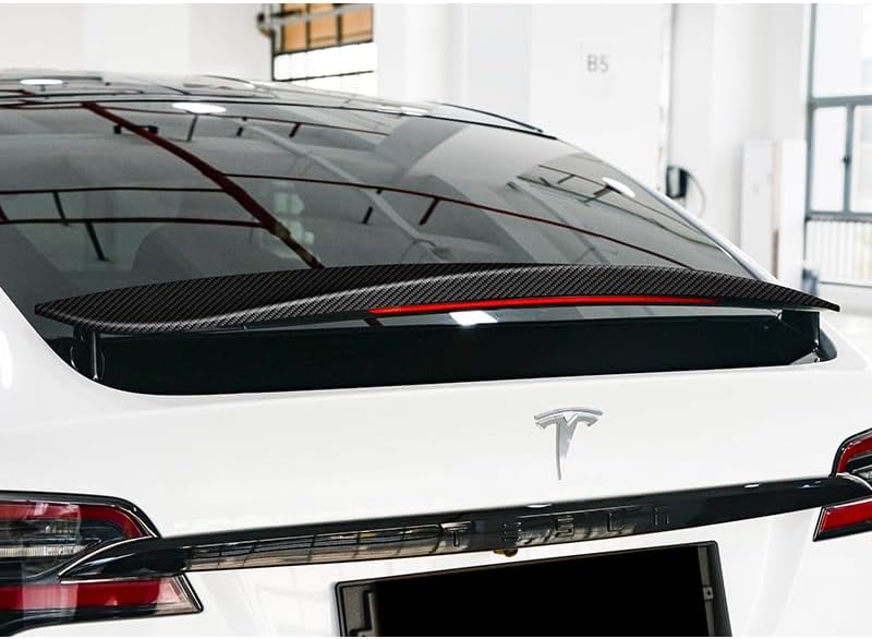 Matt Carbon Fiber OE-Style Trunk Lid Spoiler Wing Compatible with 2016-2025 Tesla Model X 2017 2018 2019 2020 2021 2022 2023 2024