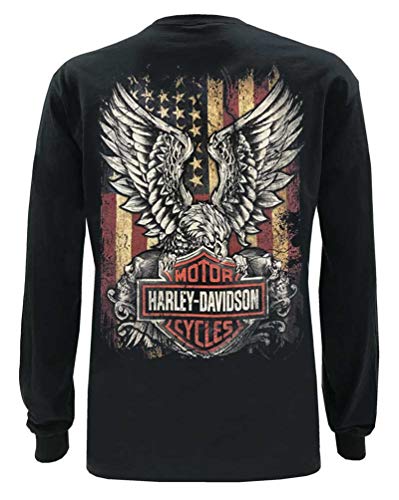 Harley-Davidson Men's Custom Freedom Long Sleeve Crew-Neck Shirt - Black2
