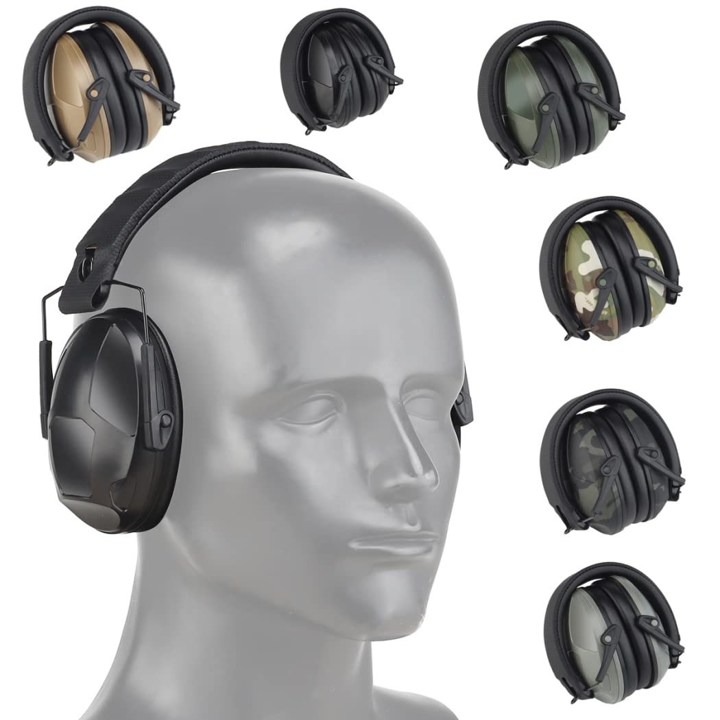 WLXW Casque De Protection Auditive pour Le Tir, Casque De Sécurité, Équipement De Protection Auditive pour L'entraînement Au Tir, Casque Tactique Antibruit Pliable Et Réglable