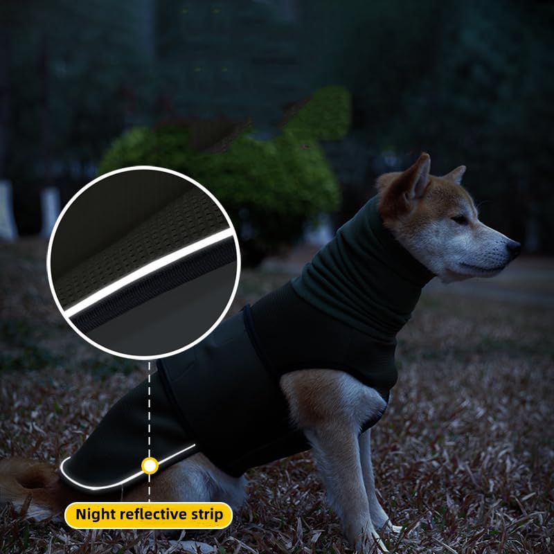 Giacca ansiolitica per cani,Cappotto Calmante per Cani con Strisce Riflessive e Cuffia con Orecchie per il Rumore,copertura ventre del mantello Anti-Ansia,Soccorso per lo Stress XXL