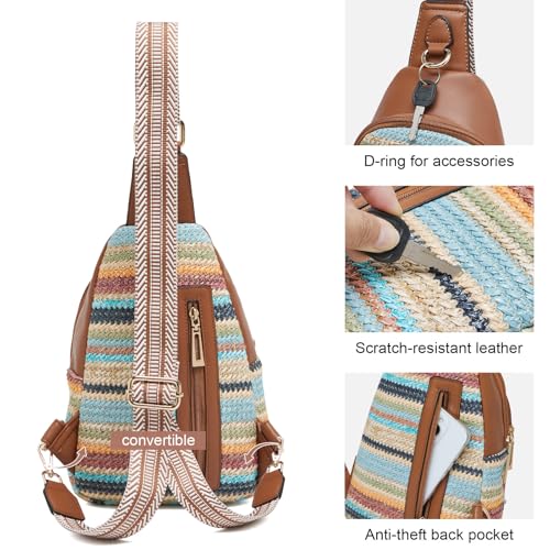 Image of cakang Womens Sling Bag Crossbody Bags for Women Vegan Leather Sling Backpack Daypack Fanny Pack Crossbody Purse Travel