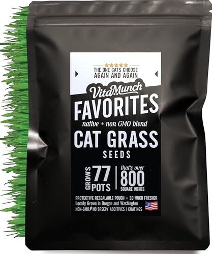 Cat Grass Seed Favorites Non-GMO Native Blend Grows 77 Pots (800 Sq in)
