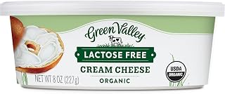 Green Valley Lactose Free Organic Cream Cheese 8 oz - Low FODMAP, Gluten Free, Easy Digest Dairy Spread
