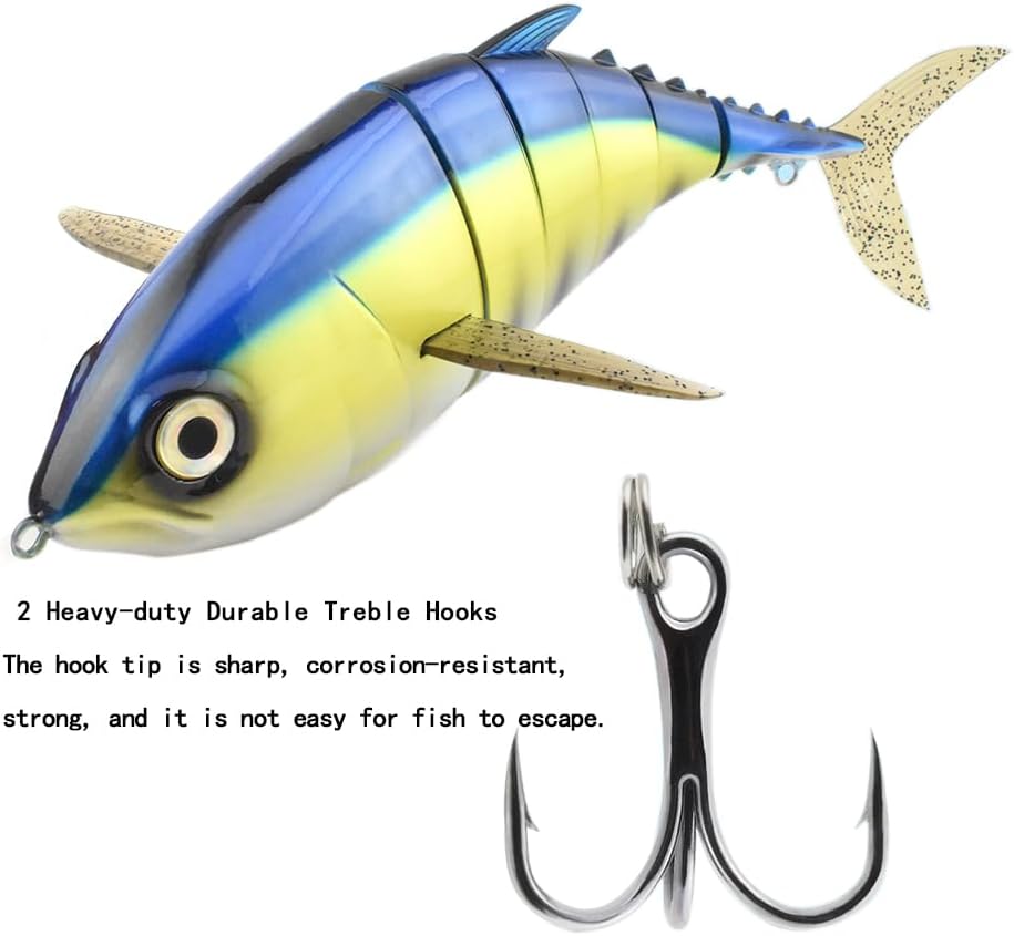 Large Multi Jointed Fishing Lures Bait,Big Giant Fishing Bass Lures,Crankbaits Swimbaits with Treble Hook