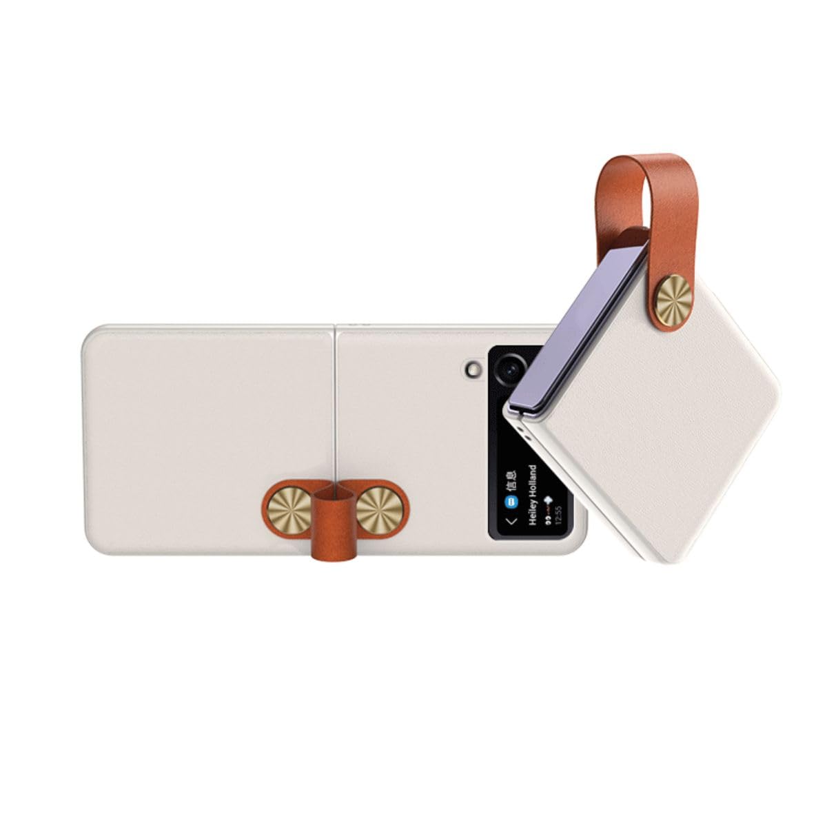 COQUE Étui pour Samsung Galaxy Z Flip 3,étui de téléphone à Anneau de lanière en Soie Mince avec Support vidéo à Anneau,étui de téléphone Pliable pour Samsung Galaxy Z Flip 3 5G-Violet