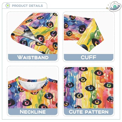 JUNZAN Halloween Scary Eyes Ball on Rainbows Big Boys Hooded Sweatshirt Crewneck Tops Clothing Shirts Sports 4T3