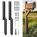 LXDHSRTA Fence Post Repair Kit, 2-Pack Heavy Duty Steel Fence Post Anchor Stakes for 4x4/6x6 Wood Posts, Thickened Rustproof Ground Spike–Quick & Easy DIY Solution for Leaning or Broken Fence Posts
