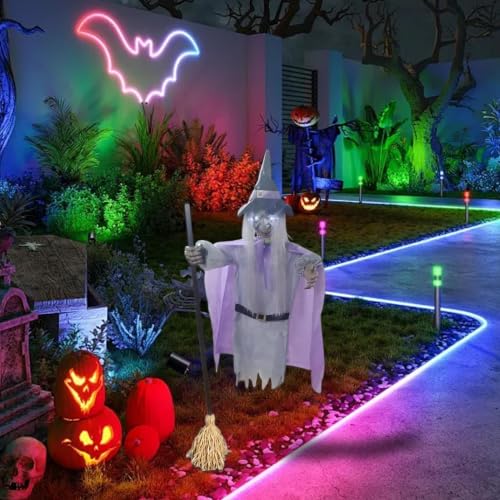 Decoración de Halloween voladora de 1,83m con sensor sonoro interactivo para salones 7