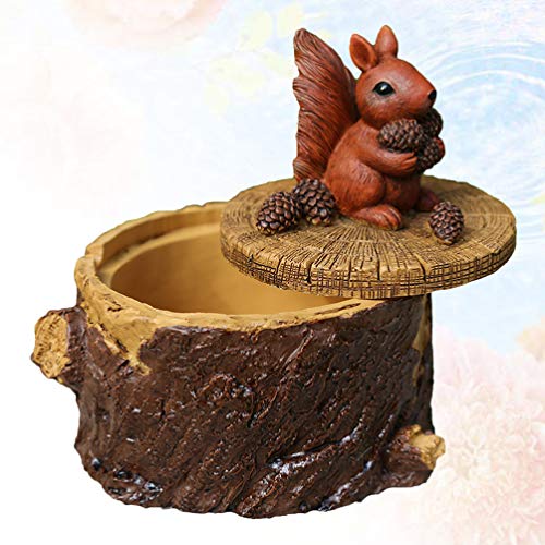 CLISPEED Cinzeiro de Resina Esquilo Esculturas EstÃ¡tuas Dos Desenhos Animados Forma Animal Suporte