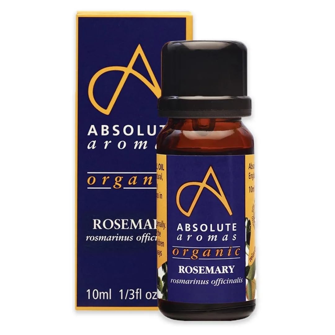 Organic Rosemary Essential Oil 10ml - 100% Pure, Natural and Certified Organic - for Aromatherapy, Diffusers, Hair and Skincare