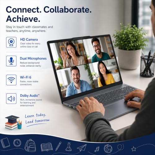 Image of Lenovo IdeaPad 2026 Student Laptop for College, Ultra Slim, 15.3 inch WUXGA Display, Intel Core i7-13620H 10-Core, 16GB DDR5, 512GB SSD, Wi-Fi 6, HDMI, Copilot AI, Win 11 Pro, Rapid Charge (80% in 45 Min)