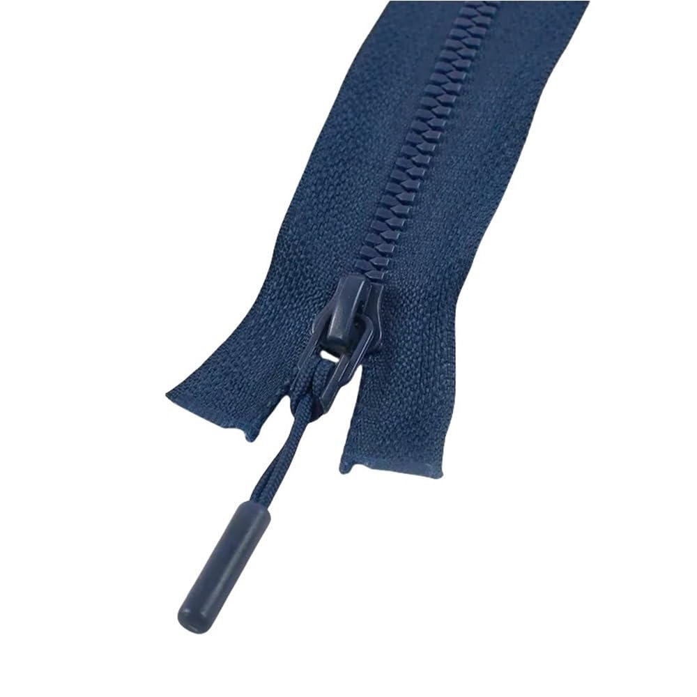 DIY Craft Zipper 2pcs Resin Zippers No.5, Length 15-25cm Close-End/40-80cm Open-End Lightweight for DIY Sewing(Dark Blue,60cm)