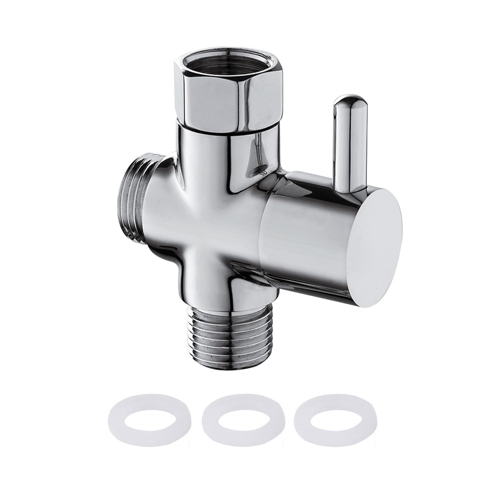 Yesmin 3-Way Kitchen Faucet Diverter Valve - Universal Sink Spout Splitter With M22, M24 & G1/2 Adapters