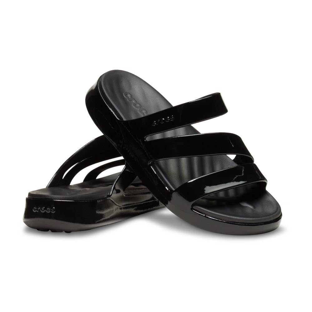 Crocs Getaway Patent Strappy Sandale glissante Femme