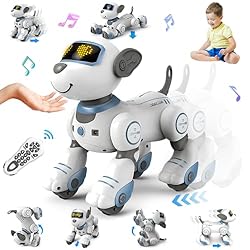 VATOS Remote Control Robot Dog Toy for Kids - Interactive Touch & Follow 17 Functions Robot Puppy, Programmable Smart Walking Intelligent Dancing RC Robic Dog Toys 3-12 Birthday Gifts