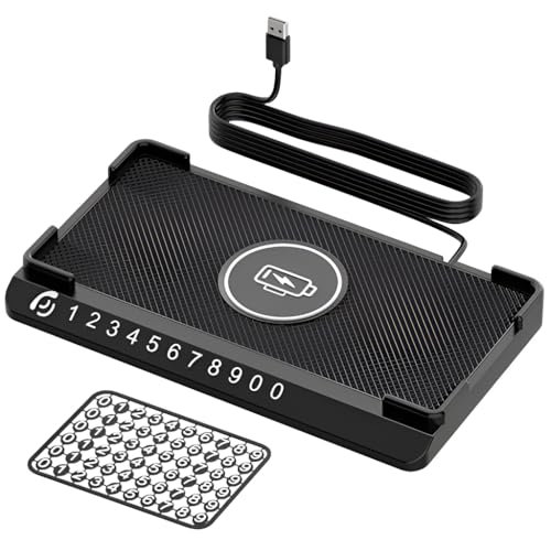Image of STHIRA Wireless Charging Dock Car Pad with 1.5M Cable 15W Fast Wireless Phone Charger Cell Phone Flat Charging Mat Compatible with 12 /14 /15 /16 /17 Galaxy S21 /S22 /S23 /24